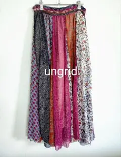 Ungridパッチワークシフォンマキシスカート