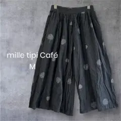 mille tipi Café｜M ガウチョパンツ 木のモチーフ刺繍 a0884
