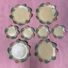 苔色工房　田中遼馬　ミントグリーン　ピンク　大皿 苔色工房田中遼馬ミントグリーンピンク大皿