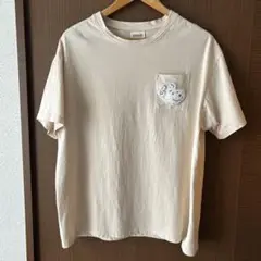 アピタ　クリーム色 半袖Tシャツ ポケット刺繍　Lサイズ