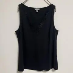 【H&M】 レース ブラウス ノースリーブ シワになりにくい ブラック Sサイズ