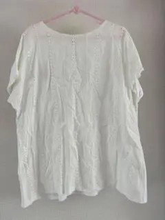 【美品】レースデザイン 半袖シャツ Mサイズ