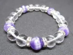 〇【水晶×アメジスト】 天然石ブレスレットパワーストーン