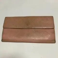 CHANEL シャネル 二つ折り長財布 小物 レザー ピンク レディース