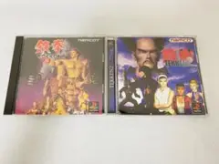 TEKKEN テッケン 鉄拳1・2 PS1 ソフト 説明書 帯付き
