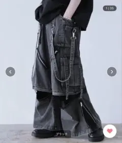 lill 3wayルーズシルエットハイギミックサスペンダーデニムカーゴ