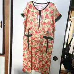 もめん細工 花柄コットンワンピース