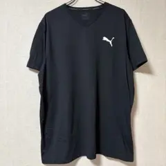 613 黒 PUMA スポーツ シンプル メッシュ アメリカ古着 Tシャツ