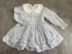 Shirley Temple 水色おリボンストライプワンピース　size95