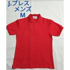 【古着】J.プレス　メンズ　М　ポロシャツ　刺繍　赤　ゴルフに最適♪