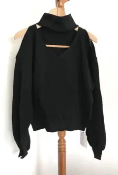 【未使用】黒タートル トップス M