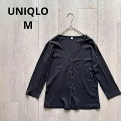 ユニクロ UNIQLO ブラック 黒 Vネック カーディガン M カジュアル
