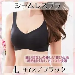 シームレスブラ ブラック L 育乳ブラ ナイトブラ 補正下着 ノンワイヤー