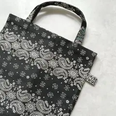 【美品】 Bindu ペイズリー柄トートバッグ　ブラック