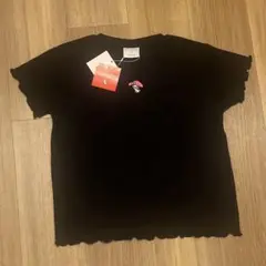 新品　マイメロディ　マイメロ　フロント刺繍 コンパクト メロウ半袖Tシャツ　黒