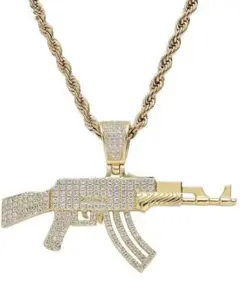 【大人気】ネックレス　マシンガン　銃　オシャレ　クール　ヒップホップ　1133