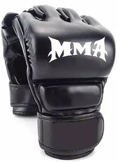 グローブ オープンフィンガー 黒 ボクシング スパーリング MMA