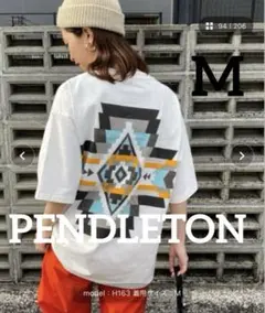 PENDLETON ネイティブ柄バックプリント ショートスリーブTシャツ M