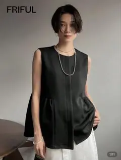 新品　黒ノースリーブ ブラック トップス