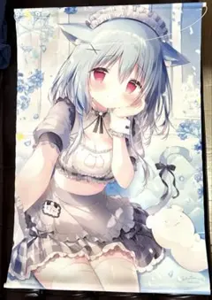 しらたま　B2Wスエードタペストリー 猫メイドももかちゃん　COMIC1☆22