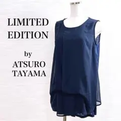美品★ リミテッドエディション チュニック ノースリーブ 透け感 紺色 M