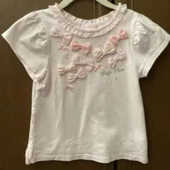 メゾピアノ リボンモチーフ Tシャツ 120cm