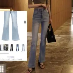 新品同様　GRL ハイウエストフレアデニムパンツ　cu498