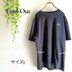 b2165　Find-Out　ワークマン　Tシャツ　L　メッシュ生地　ブラック