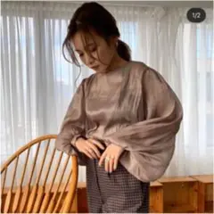 【Li LOU】シースルートップス　光沢 ブラウス　未使用