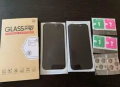 ★新品未使用★ガラスフィルム　iPhone15Pro レンズカバー付　覗き見防止