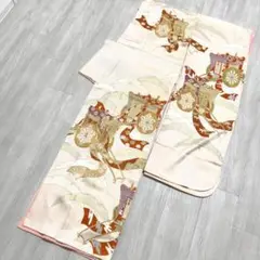 【振袖1】着物 振袖 正絹 袷 薄ピンク 単品販売 成人式やリメイク用に