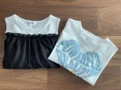 半袖Tシャツ 肩開きカットソー キッズ 女の子 アナと雪の女王 ２枚セット