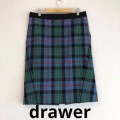 【訳あり】ドゥロワー drawer チェックスカート シルク