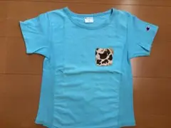 Champion 水色 Tシャツ 140cm 迷彩ポケット