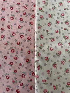◆ルシアン★お花柄2枚set★ピンク&ホワイト地レッド花★現品のみ◆