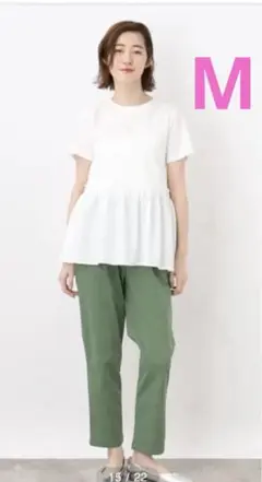 grove 布帛切り替えフェミニンTシャツ　M