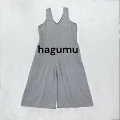 ハグム♡hagumu ボリュームワイドパンツサロペット ツイル生地 F グレー♪