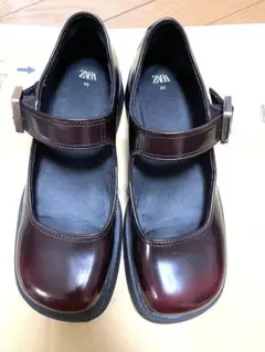ZARA バーガンディ メリージェーン 40