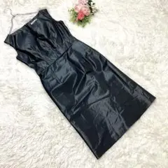 【クミキョク】ロング丈ドレス(2)ノースリーブ ドット柄 レース ハイウェスト