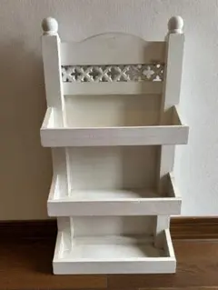ホワイト木製3段シェルフ