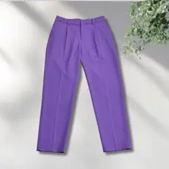 アーヴェヴェ テーパードパンツ パープル Lサイズ カラーパンツ スラックス