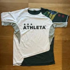 【一度のみ着用】ATHLETA 半袖シャツ ホワイト/グリーン
