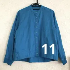 Lelal Sports リネン100%　ブラウス　ジャケット　ブルー　11