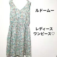 ルドームー　レディース　花柄ノースリーブミニワンピース