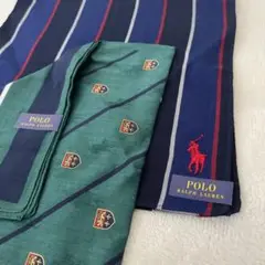 ●未使用品　ハンカチ　2枚セット　刺繍ロゴ　ポロ　ラルフローレン