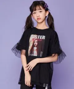 JENNI /シースルー半袖T+フォト半袖Tセット　140cm ブラック