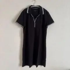 TOMMY FILFIGER ポロワンピース 半袖 L 黒