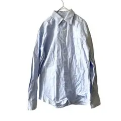 美品◎HELLO!　長袖　ボタンダウンシャツ　コットン100%　ブルー（S）