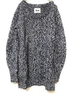 アクネ acne ウール ラウンドネック ニット セーター レディース ネイビー