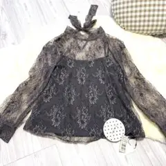 タグ付き未使用　kaene レースブラウス　パール